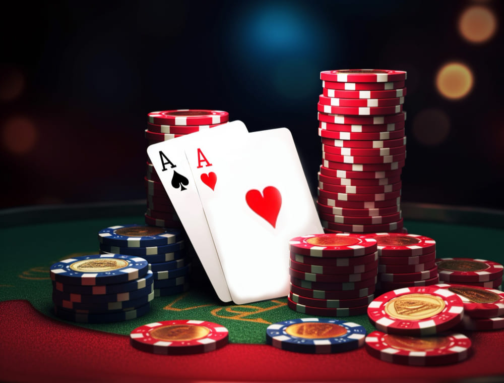 Hlavní herna Caveman Lounge s pokerovými stoly